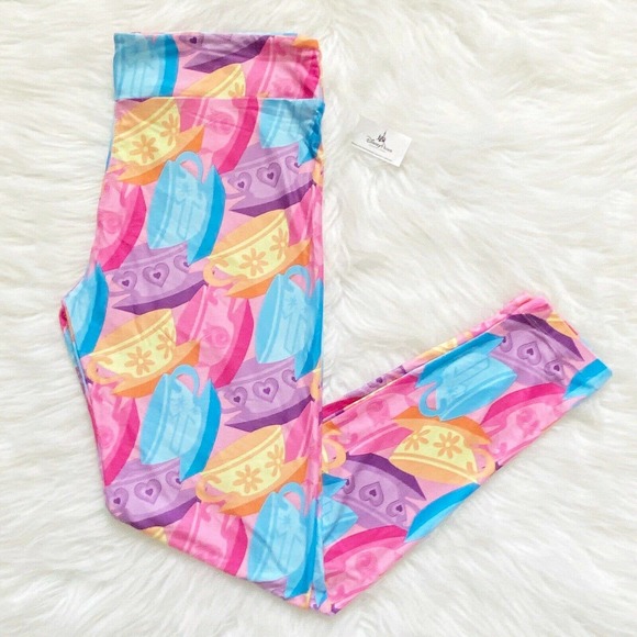 Disney Pants - Disney Parks Mad Tea Party Teacup Print Leggings